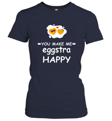 You Make Me Eggstra happy,Funny Valentine His and Her Couple Women's T-Shirt Women's T-Shirt - trendytshirts1