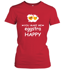 You Make Me Eggstra happy,Funny Valentine His and Her Couple Women's T-Shirt Women's T-Shirt - trendytshirts1