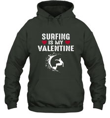 Surfing Is My Valentine Surfer Surfing Gift Hooded Sweatshirt Hooded Sweatshirt - trendytshirts1