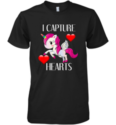 Girls Valentine's Day Unicorn I Capture Hearts Kids Gift Men's Premium T-Shirt