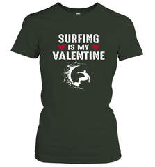 Surfing Is My Valentine Surfer Surfing Gift Women's T-Shirt Women's T-Shirt - trendytshirts1