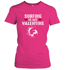 Surfing Is My Valentine Surfer Surfing Gift Women's T-Shirt Women's T-Shirt - trendytshirts1