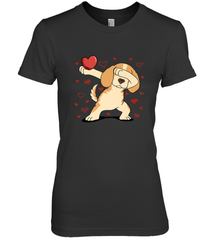 Dog Dabbing Heart For Valentine's Day Art Graphics Gift Women's Premium T-Shirt Women's Premium T-Shirt - trendytshirts1