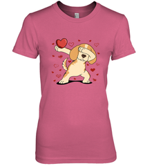 Dog Dabbing Heart For Valentine's Day Art Graphics Gift Women's Premium T-Shirt Women's Premium T-Shirt - trendytshirts1