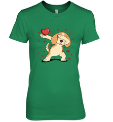 Dog Dabbing Heart For Valentine's Day Art Graphics Gift Women's Premium T-Shirt Women's Premium T-Shirt - trendytshirts1