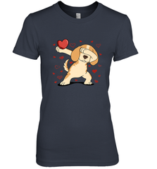 Dog Dabbing Heart For Valentine's Day Art Graphics Gift Women's Premium T-Shirt Women's Premium T-Shirt - trendytshirts1