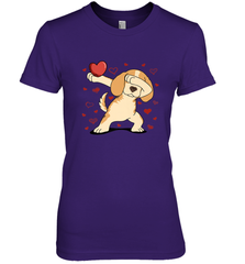 Dog Dabbing Heart For Valentine's Day Art Graphics Gift Women's Premium T-Shirt Women's Premium T-Shirt - trendytshirts1