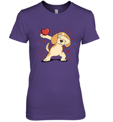 Dog Dabbing Heart For Valentine's Day Art Graphics Gift Women's Premium T-Shirt Women's Premium T-Shirt - trendytshirts1
