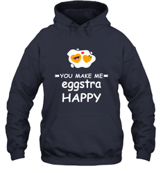 You Make Me Eggstra happy,Funny Valentine His and Her Couple Hooded Sweatshirt