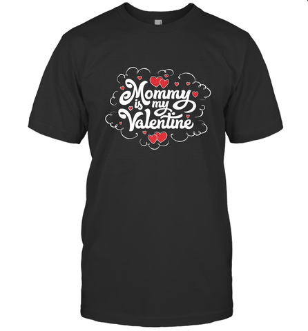 Mommy Is My Valentine's Day Art Graphics Heart Lover Gift Men's T-Shirt Men's T-Shirt / Black / S Men's T-Shirt - trendytshirts1