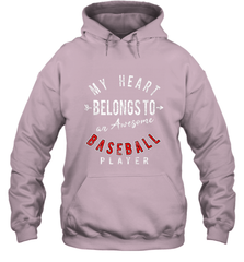 My Heart Belongs To A Baseball Player Valentines Day Hooded Sweatshirt Hooded Sweatshirt - trendytshirts1