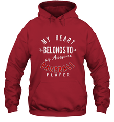My Heart Belongs To A Baseball Player Valentines Day Hooded Sweatshirt Hooded Sweatshirt - trendytshirts1