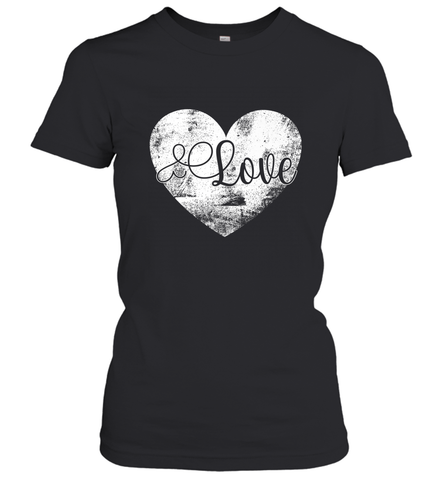 Love Valentines Day Heart Vintage Gift For Men Women Women's T-Shirt Women's T-Shirt / Black / S Women's T-Shirt - trendytshirts1