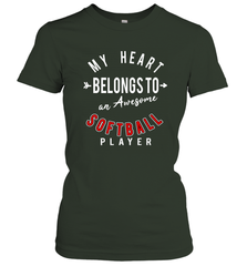 My Heart Belongs To An Awesome Softball Valentines Day Gift Women's T-Shirt Women's T-Shirt - trendytshirts1