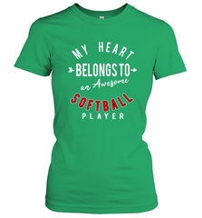 My Heart Belongs To An Awesome Softball Valentines Day Gift Women's T-Shirt Women's T-Shirt - trendytshirts1