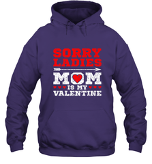 Sorry Ladies Mom Is My Valentine's Day Art Graphics Heart Hooded Sweatshirt Hooded Sweatshirt - trendytshirts1