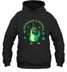 T Rex Dinosaur St. Patrick's Day Irish Funny Hooded Sweatshirt Hooded Sweatshirt - trendytshirts1