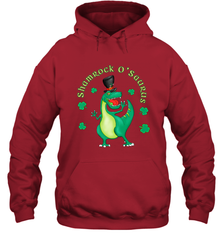 T Rex Dinosaur St. Patrick's Day Irish Funny Hooded Sweatshirt Hooded Sweatshirt - trendytshirts1