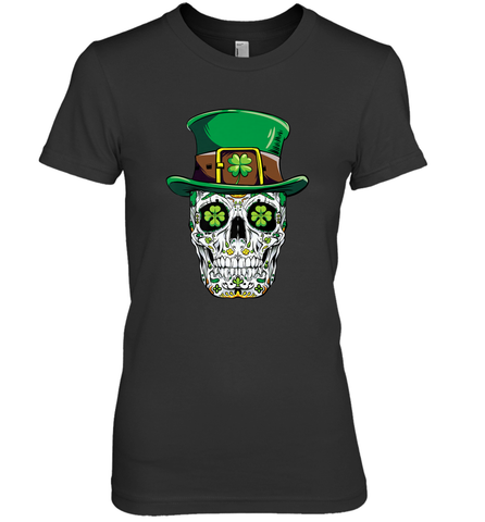 Sugar Skull Leprechaun T Shirt St Patricks Day Women Men Women's Premium T-Shirt Women's Premium T-Shirt / Black / XS Women's Premium T-Shirt - trendytshirts1