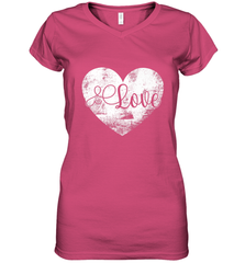Love Valentines Day Heart Vintage Gift For Men Women Women's V-Neck T-Shirt Women's V-Neck T-Shirt - trendytshirts1