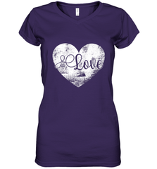 Love Valentines Day Heart Vintage Gift For Men Women Women's V-Neck T-Shirt Women's V-Neck T-Shirt - trendytshirts1