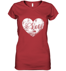 Love Valentines Day Heart Vintage Gift For Men Women Women's V-Neck T-Shirt Women's V-Neck T-Shirt - trendytshirts1