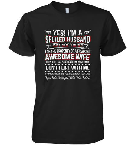 Spoiled Husband Property Of Freaking Wife Valentine's Day Men's Premium T-Shirt Men's Premium T-Shirt / Black / XS Men's Premium T-Shirt - trendytshirts1