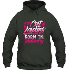 Cat Lady Born In January Cat Lover Birthday Gift For Hooded Sweatshirt Hooded Sweatshirt - trendytshirts1