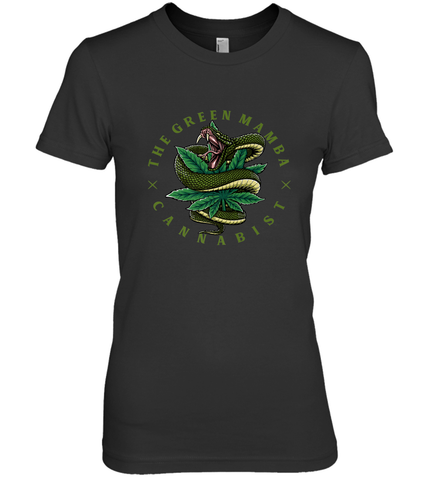 The Green Mamba, Cannabist, Weed Grower Pot Smoker Women's Premium T-Shirt Women's Premium T-Shirt / Black / XS Women's Premium T-Shirt - trendytshirts1