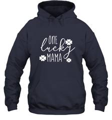 St Patricks Day Shirt One Lucky Mama Clover Shamrock Green Hooded Sweatshirt Hooded Sweatshirt - trendytshirts1