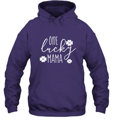 St Patricks Day Shirt One Lucky Mama Clover Shamrock Green Hooded Sweatshirt Hooded Sweatshirt - trendytshirts1