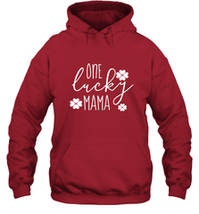 St Patricks Day Shirt One Lucky Mama Clover Shamrock Green Hooded Sweatshirt Hooded Sweatshirt - trendytshirts1