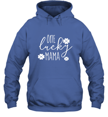 St Patricks Day Shirt One Lucky Mama Clover Shamrock Green Hooded Sweatshirt Hooded Sweatshirt - trendytshirts1