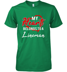 My Heart Belongs To A Lineman Valentines Day Lovely Gift Men's Premium T-Shirt