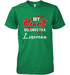 My Heart Belongs To A Lineman Valentines Day Lovely Gift Men's Premium T-Shirt Men's Premium T-Shirt - trendytshirts1